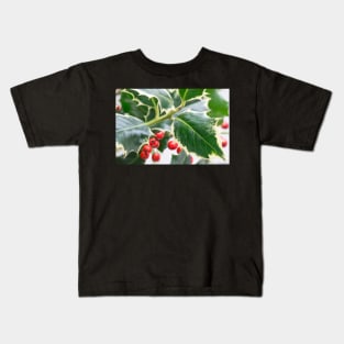 Christmas Holly Greeting Card Kids T-Shirt